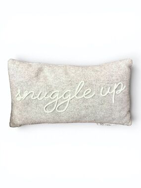 Snuggle Up Embroidered Decorative Pillow